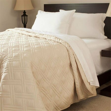 BEDFORD HOMES Solid Color Bed Quilt - Twin Size - Ivory 66A-25801